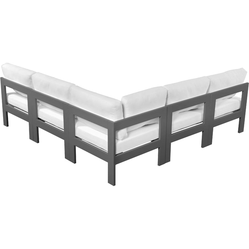 Meridian Nizuc White Water Resistant Fabric Outdoor Patio Modular Sectional IMAGE 3