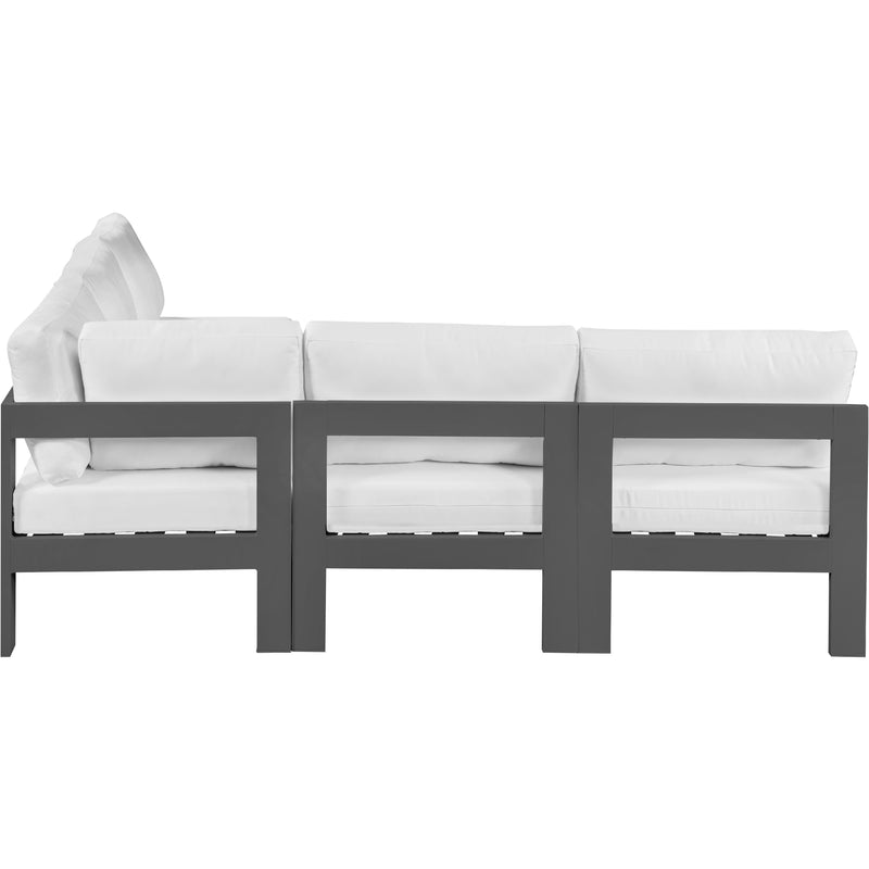 Meridian Nizuc White Water Resistant Fabric Outdoor Patio Modular Sectional IMAGE 4