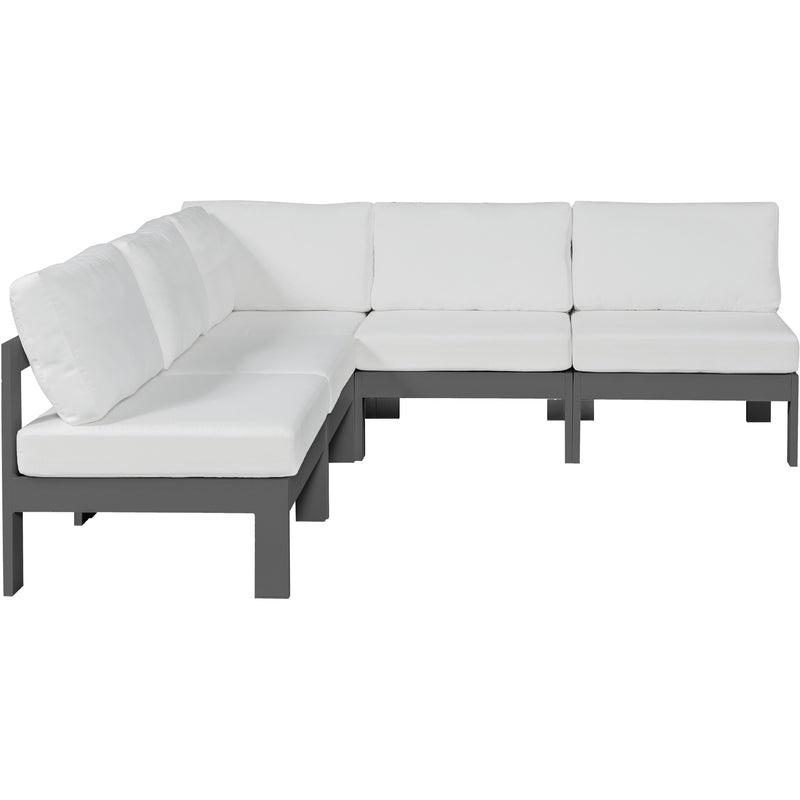Meridian Nizuc White Water Resistant Fabric Outdoor Patio Modular Sectional IMAGE 5