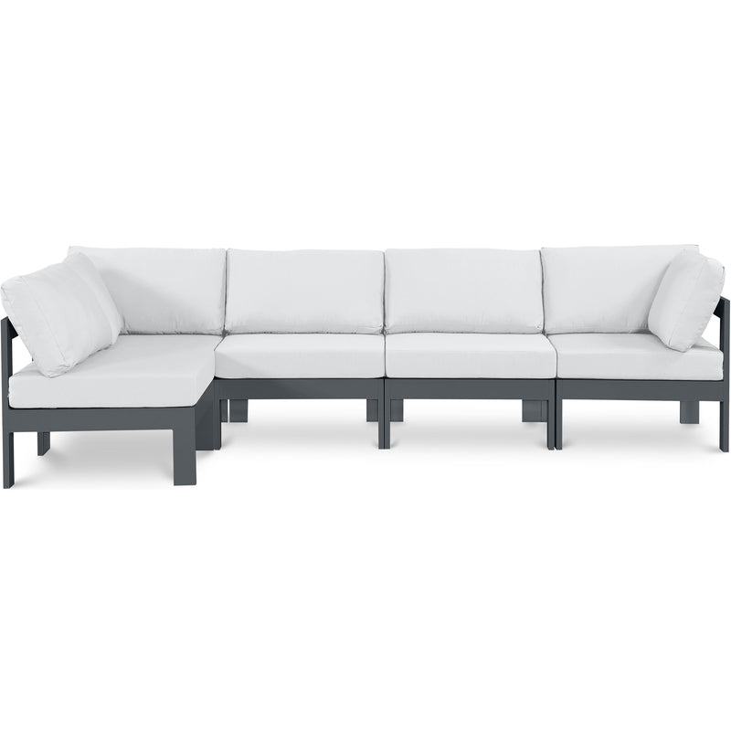 Meridian Nizuc White Water Resistant Fabric Outdoor Patio Modular Sectional IMAGE 1