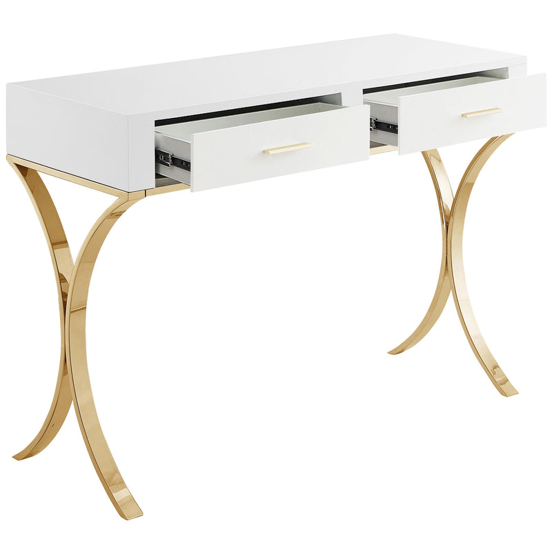 Meridian Monroe Gold Vanity / Desk / Console IMAGE 2