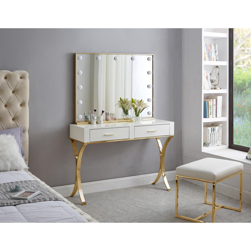 Meridian Monroe Gold Vanity / Desk / Console IMAGE 3