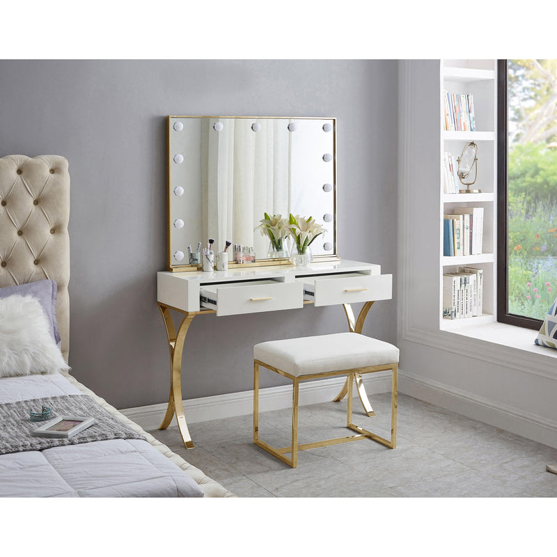 Meridian Monroe Gold Vanity / Desk / Console IMAGE 4