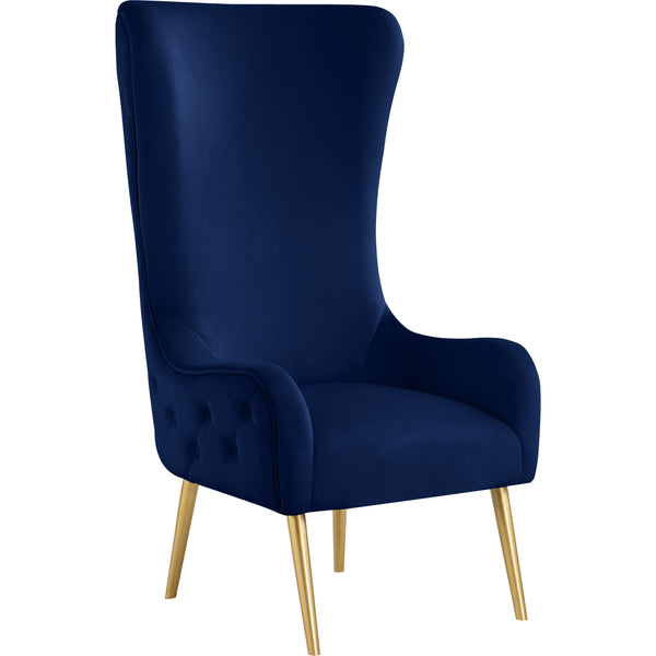 Meridian Alexander Navy Velvet Accent Chair IMAGE 1