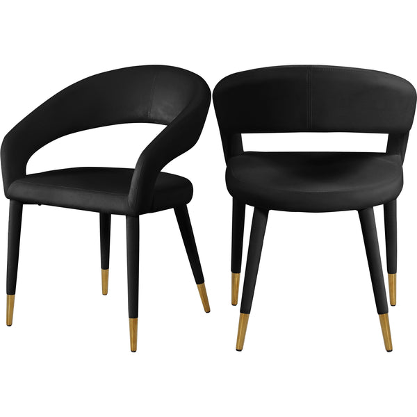 Meridian Destiny Black Velvet Dining Chair IMAGE 1