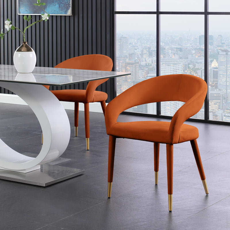 Meridian Destiny Cognac Velvet Dining Chair IMAGE 7