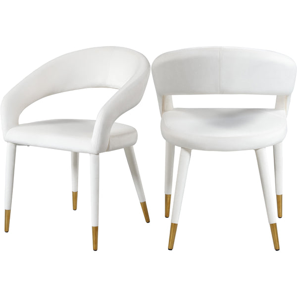 Meridian Destiny Cream Velvet Dining Chair IMAGE 1