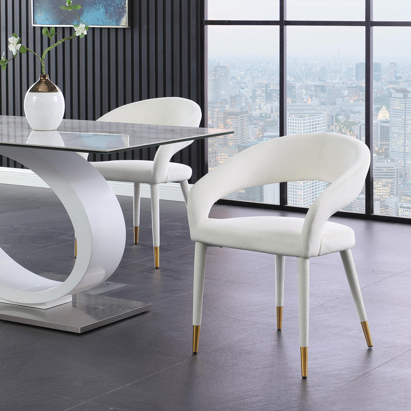 Meridian Destiny Cream Velvet Dining Chair IMAGE 7