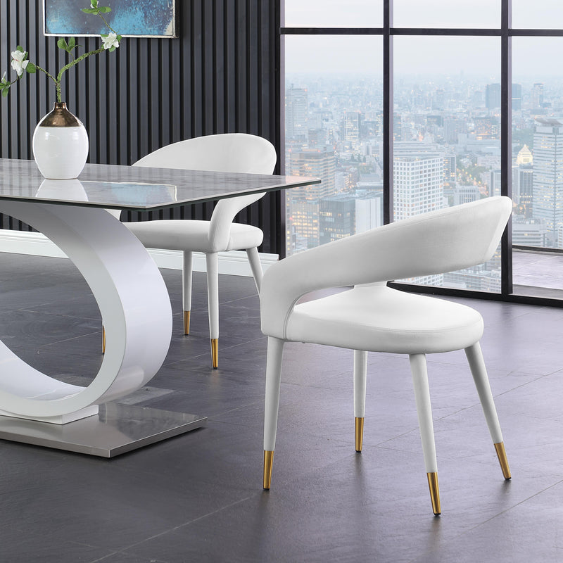 Meridian Destiny Cream Velvet Dining Chair IMAGE 8