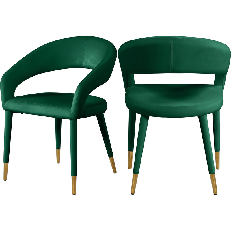 Meridian Destiny Green Velvet Dining Chair IMAGE 1