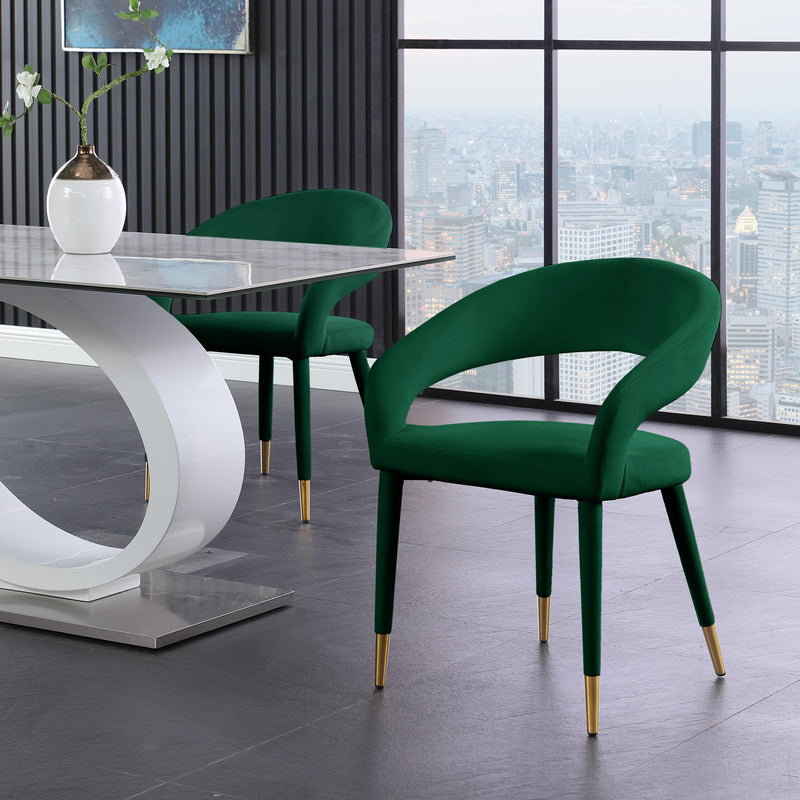 Meridian Destiny Green Velvet Dining Chair IMAGE 7