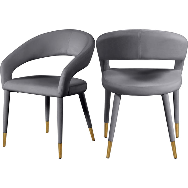 Meridian Destiny Grey Velvet Dining Chair IMAGE 1