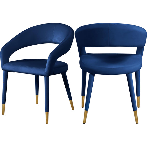 Meridian Destiny Navy Velvet Dining Chair IMAGE 1