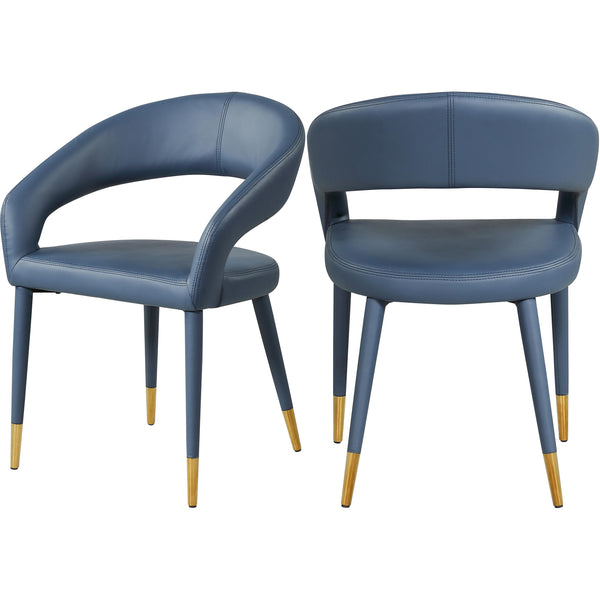 Meridian Destiny Navy Vegan Leather Dining Chair IMAGE 1