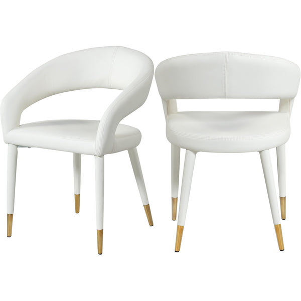 Meridian Destiny White Vegan Leather Dining Chair IMAGE 1