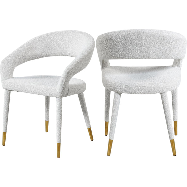 Meridian Destiny Cream Boucle Fabric Dining Chair IMAGE 1