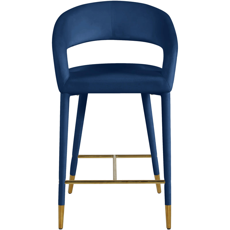 Meridian Destiny Navy Velvet Stool IMAGE 4