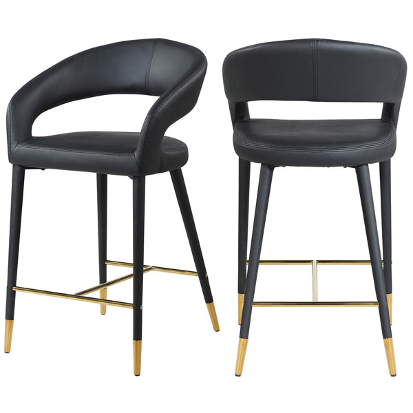 Meridian Destiny Black Vegan Leather Stool IMAGE 1