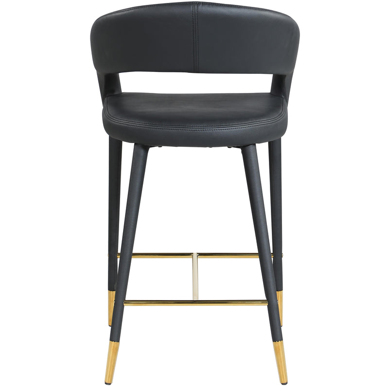 Meridian Destiny Black Vegan Leather Stool IMAGE 2