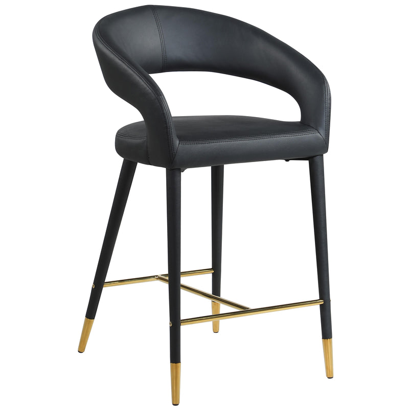 Meridian Destiny Black Vegan Leather Stool IMAGE 3