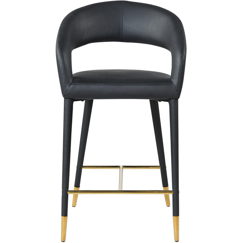 Meridian Destiny Black Vegan Leather Stool IMAGE 4