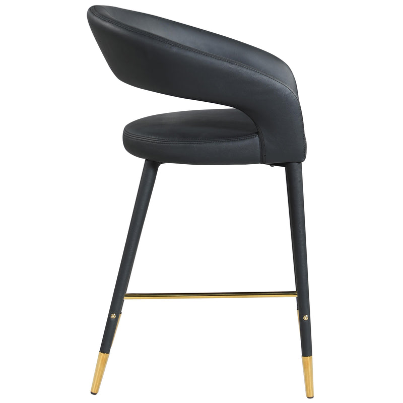 Meridian Destiny Black Vegan Leather Stool IMAGE 5