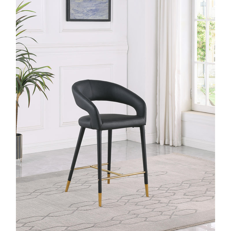 Meridian Destiny Black Vegan Leather Stool IMAGE 7