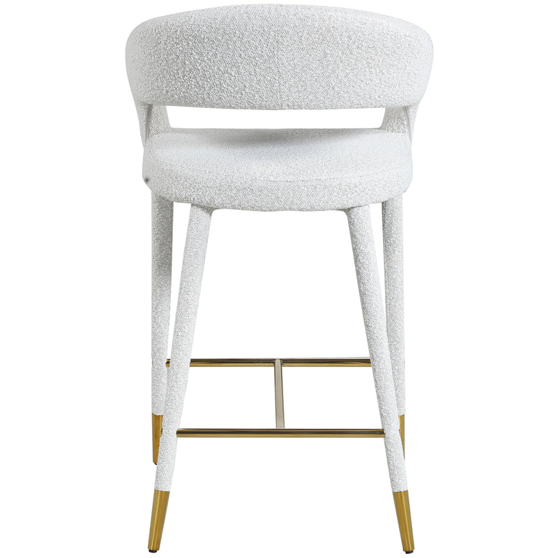 Meridian Destiny Cream Fabric Stool IMAGE 2