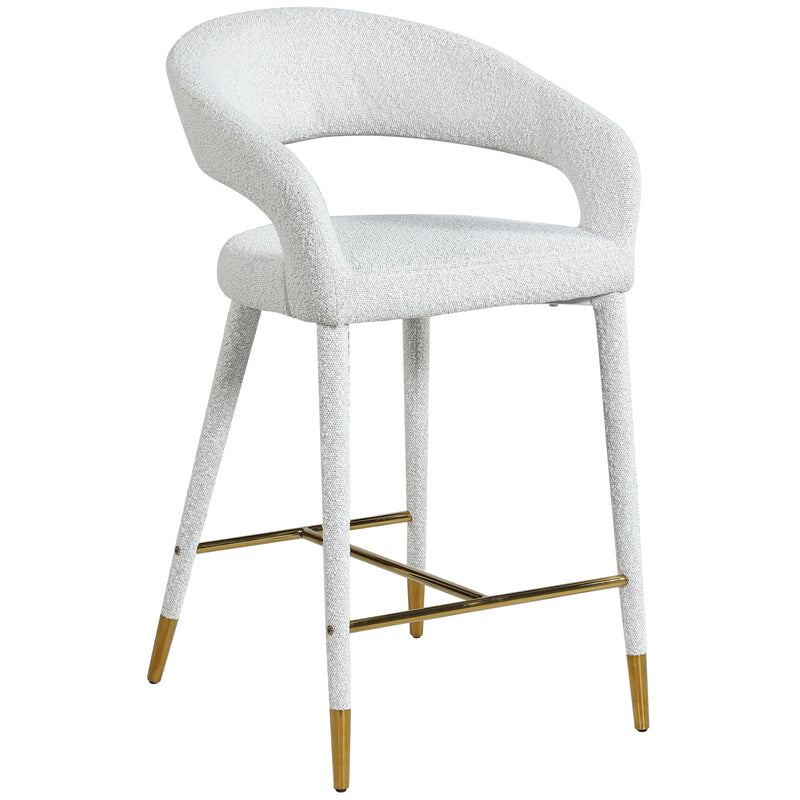 Meridian Destiny Cream Fabric Stool IMAGE 3