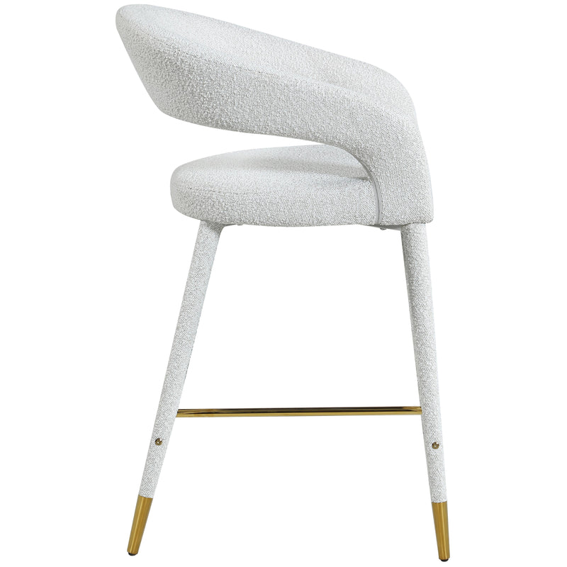 Meridian Destiny Cream Fabric Stool IMAGE 5