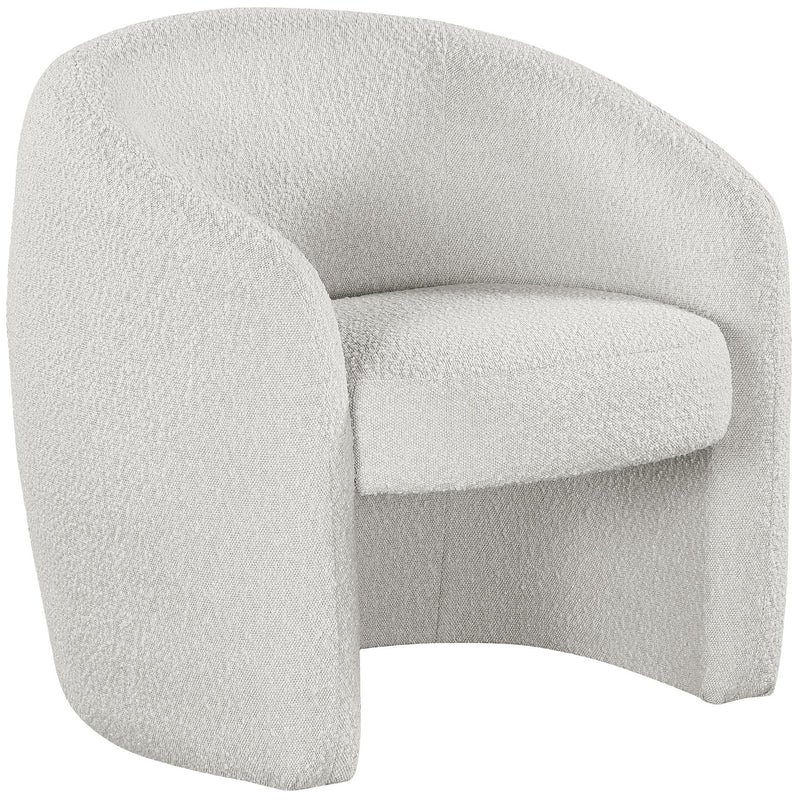 Meridian Acadia Cream Boucle Fabric Accent Chair IMAGE 1