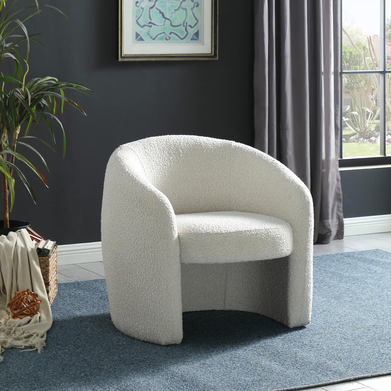 Meridian Acadia Cream Boucle Fabric Accent Chair IMAGE 6