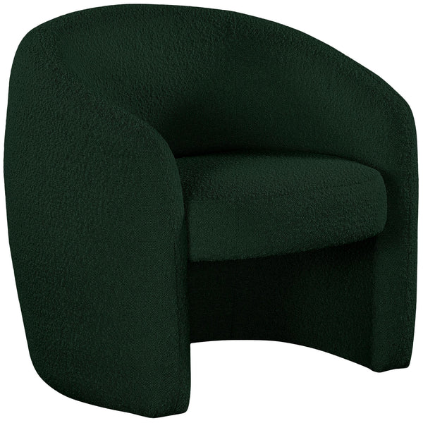 Meridian Acadia Green Boucle Fabric Accent Chair IMAGE 1