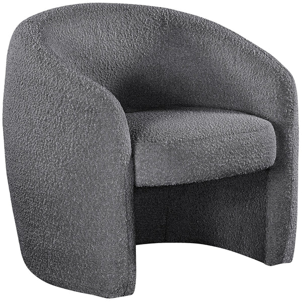 Meridian Acadia Grey Boucle Fabric Accent Chair IMAGE 1