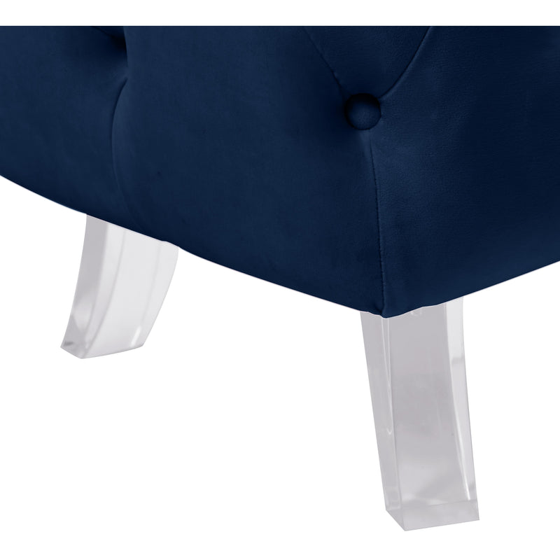 Meridian Crescent Navy Velvet Ottoman IMAGE 10