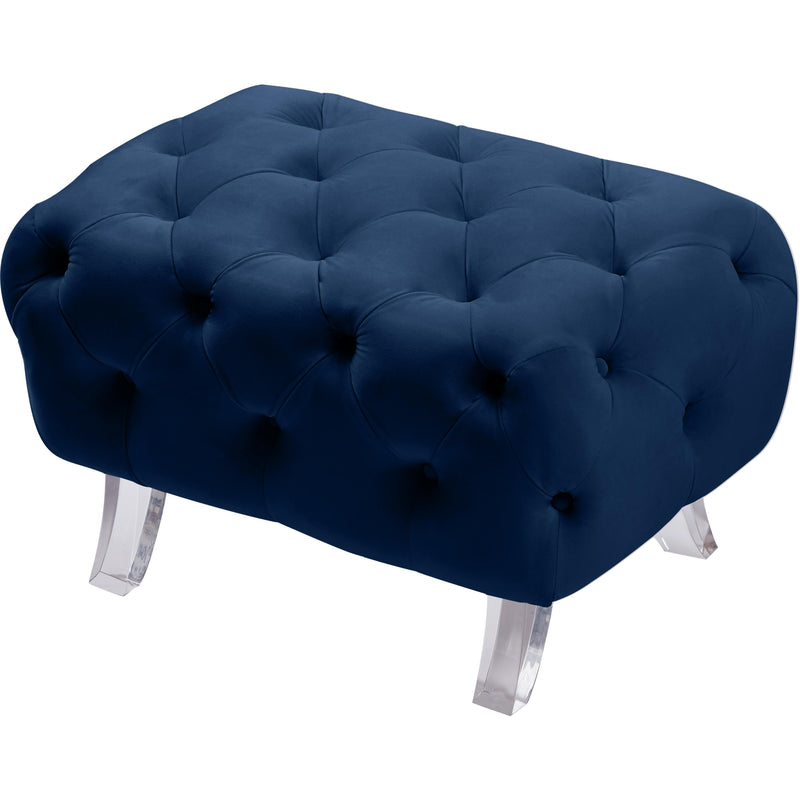 Meridian Crescent Navy Velvet Ottoman IMAGE 6