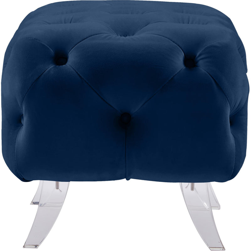 Meridian Crescent Navy Velvet Ottoman IMAGE 7