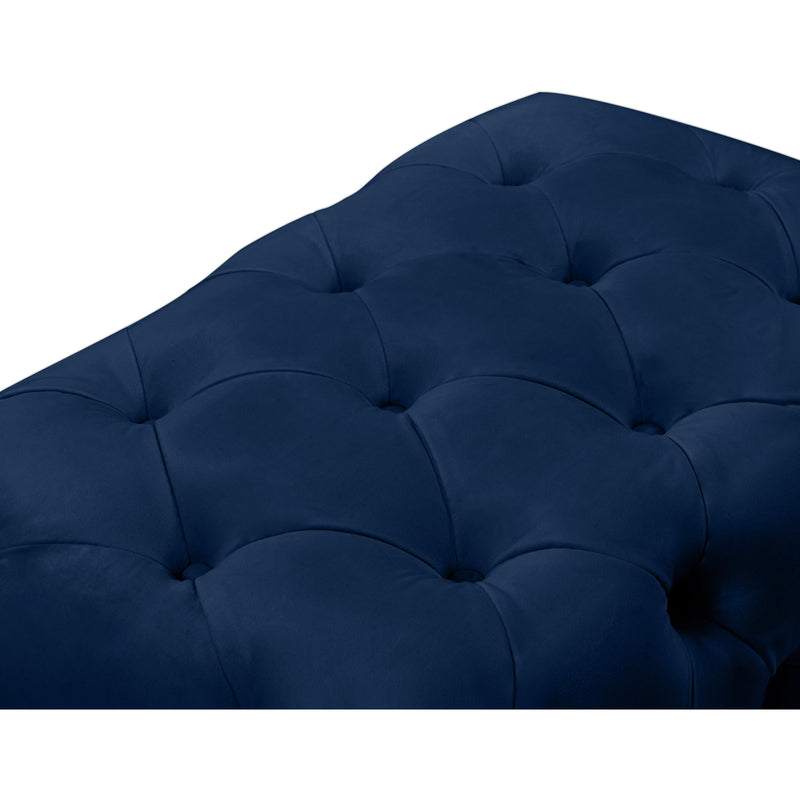 Meridian Crescent Navy Velvet Ottoman IMAGE 9