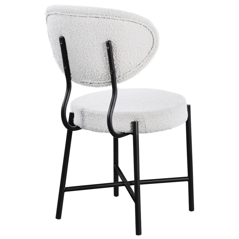 Meridian Allure Cream Boucle Fabric Dining Chair IMAGE 2