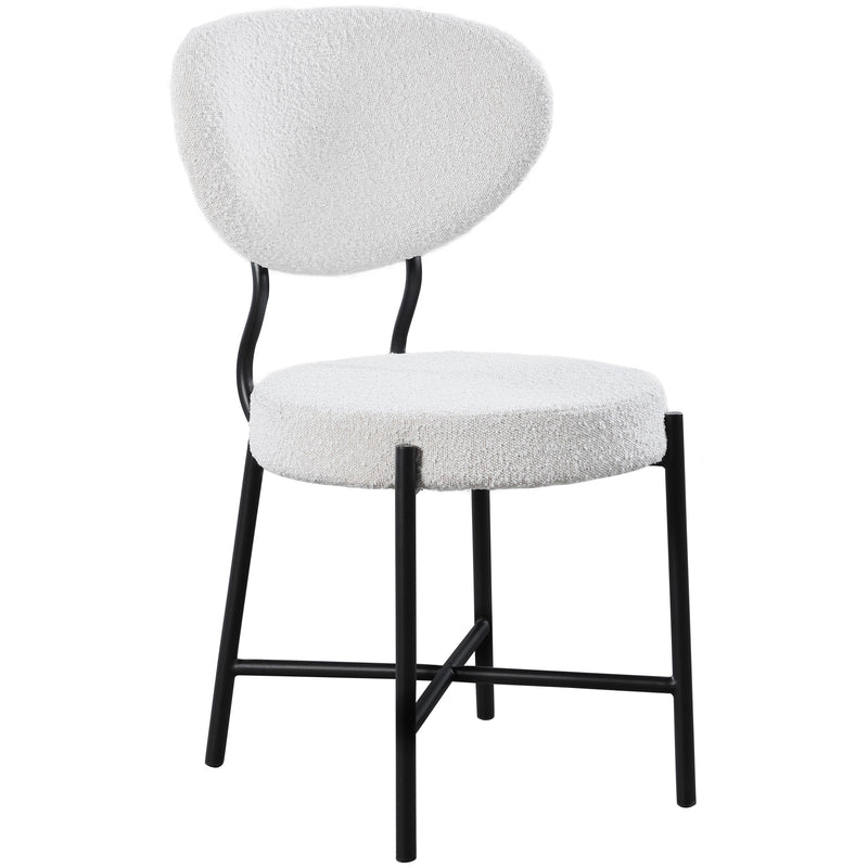 Meridian Allure Cream Boucle Fabric Dining Chair IMAGE 3