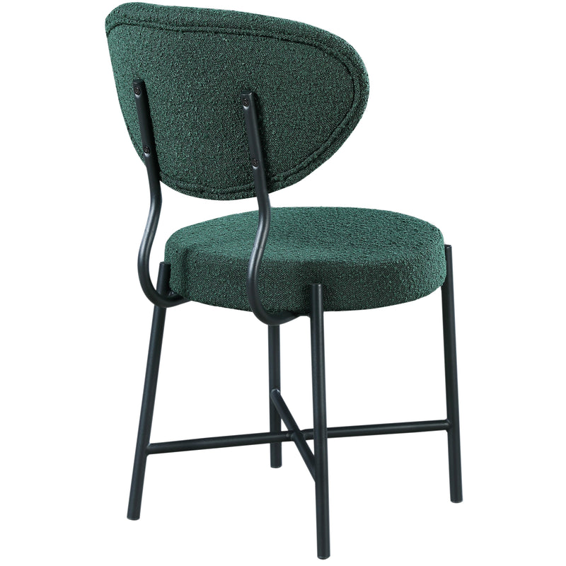 Meridian Allure Green Boucle Fabric Dining Chair IMAGE 2