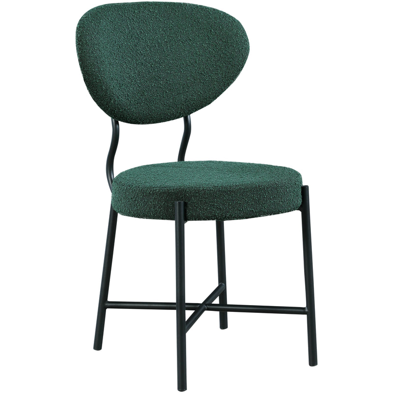 Meridian Allure Green Boucle Fabric Dining Chair IMAGE 3