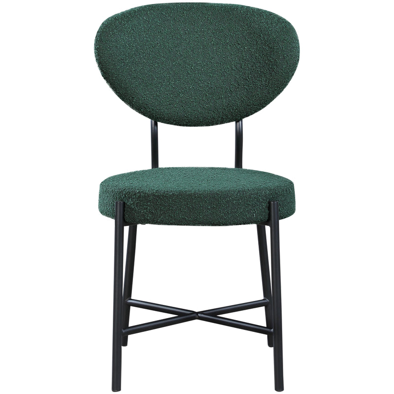 Meridian Allure Green Boucle Fabric Dining Chair IMAGE 4