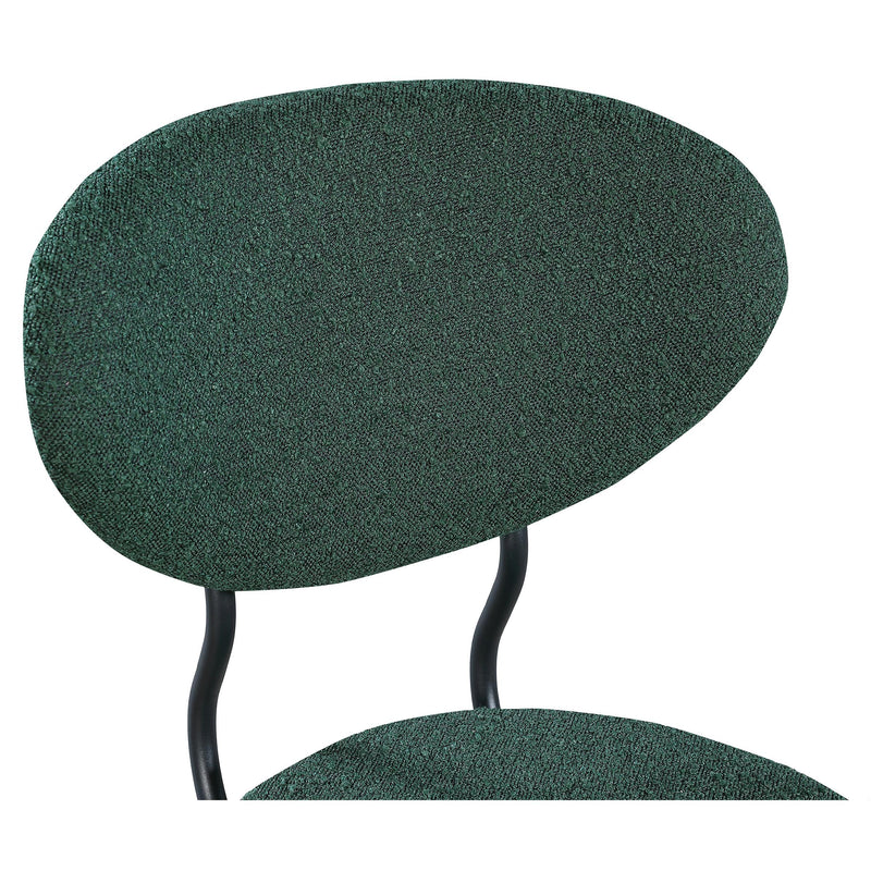 Meridian Allure Green Boucle Fabric Dining Chair IMAGE 5