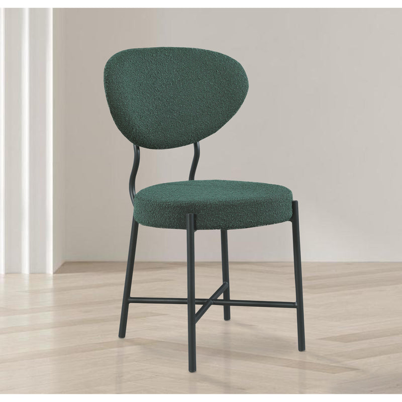 Meridian Allure Green Boucle Fabric Dining Chair IMAGE 6