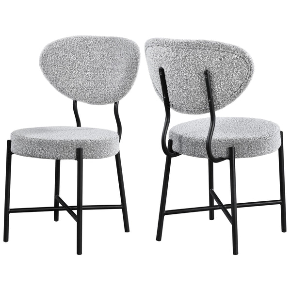 Meridian Allure Grey Boucle Fabric Dining Chair IMAGE 1