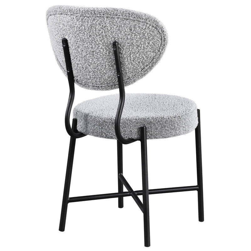 Meridian Allure Grey Boucle Fabric Dining Chair IMAGE 2