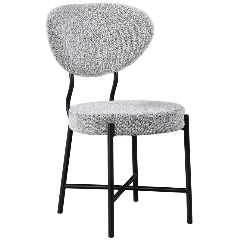 Meridian Allure Grey Boucle Fabric Dining Chair IMAGE 3