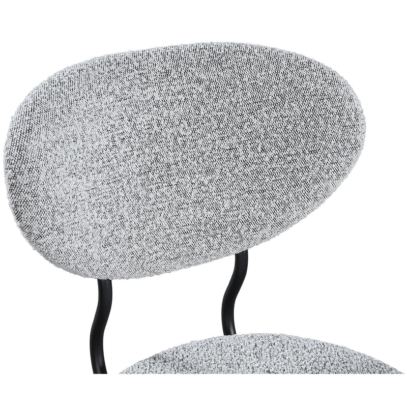 Meridian Allure Grey Boucle Fabric Dining Chair IMAGE 5