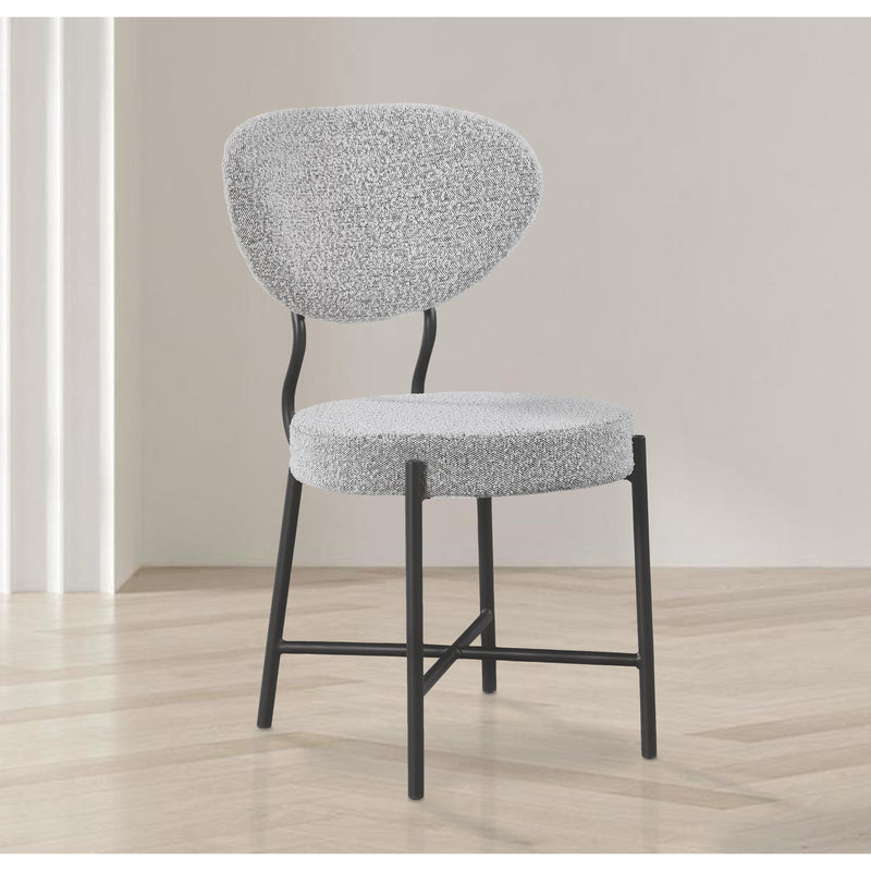 Meridian Allure Grey Boucle Fabric Dining Chair IMAGE 6